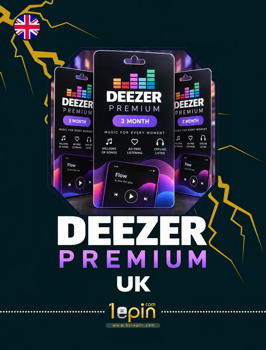 Deezer Premium 3 Month UK 35.97 GBP